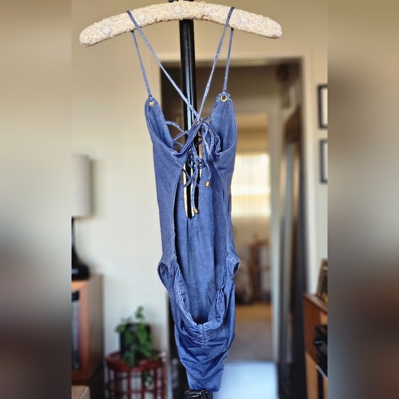 Blue Life Lace-Up One Piece Swimsuit - Picture 4 of 7